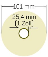 250 Thermo Versand Etiketten - 103 x 199 mm - 1 Rolle - Kern: 25 mm DHL Zebra