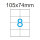 80 Etiketten 105 x 74 mm auf DIN A4 Bogen Selbstklebend - 10 Blatt - Wei&szlig;